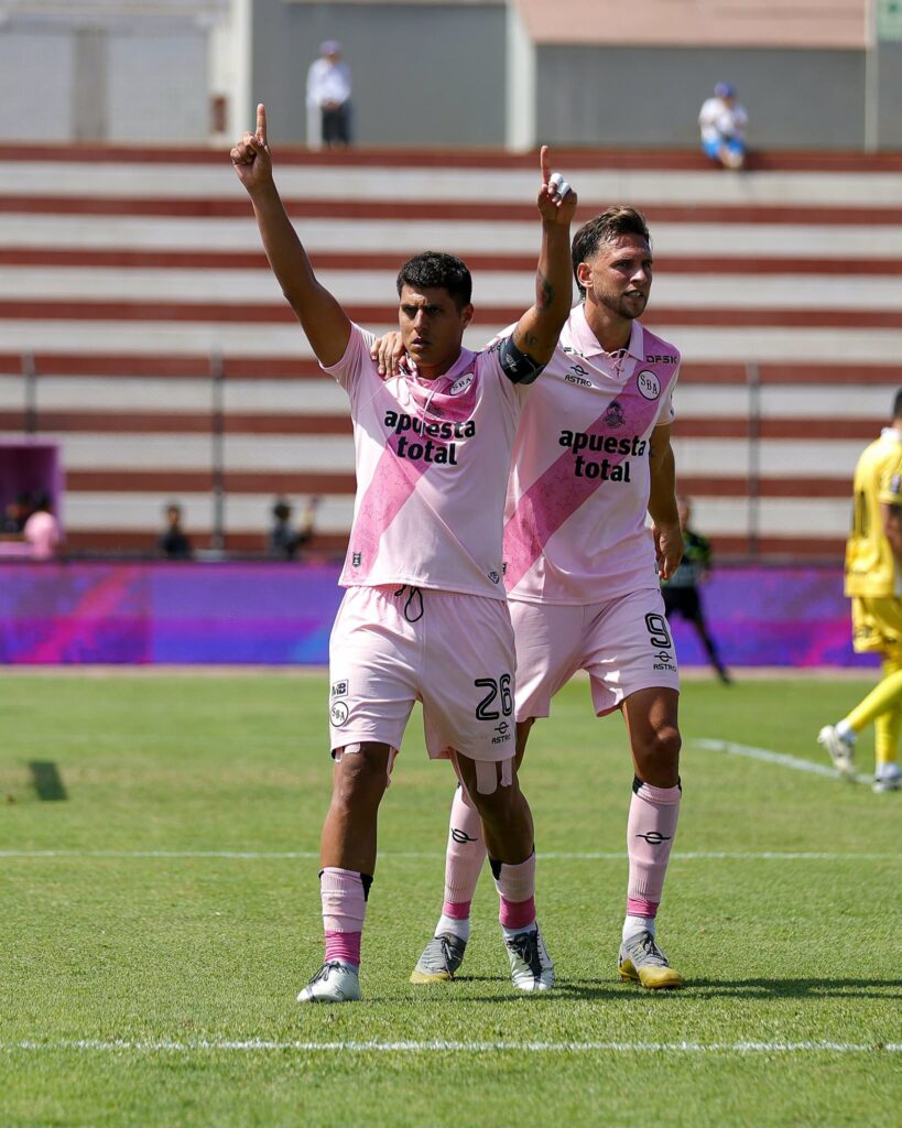 Hansell Riojas celebra el primer gol de Boys. Fuente: Liga Profesional de Fútbol - Perú.